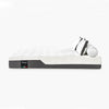 valmori hybrid mattress firm with 3 pillows on top and on a white background